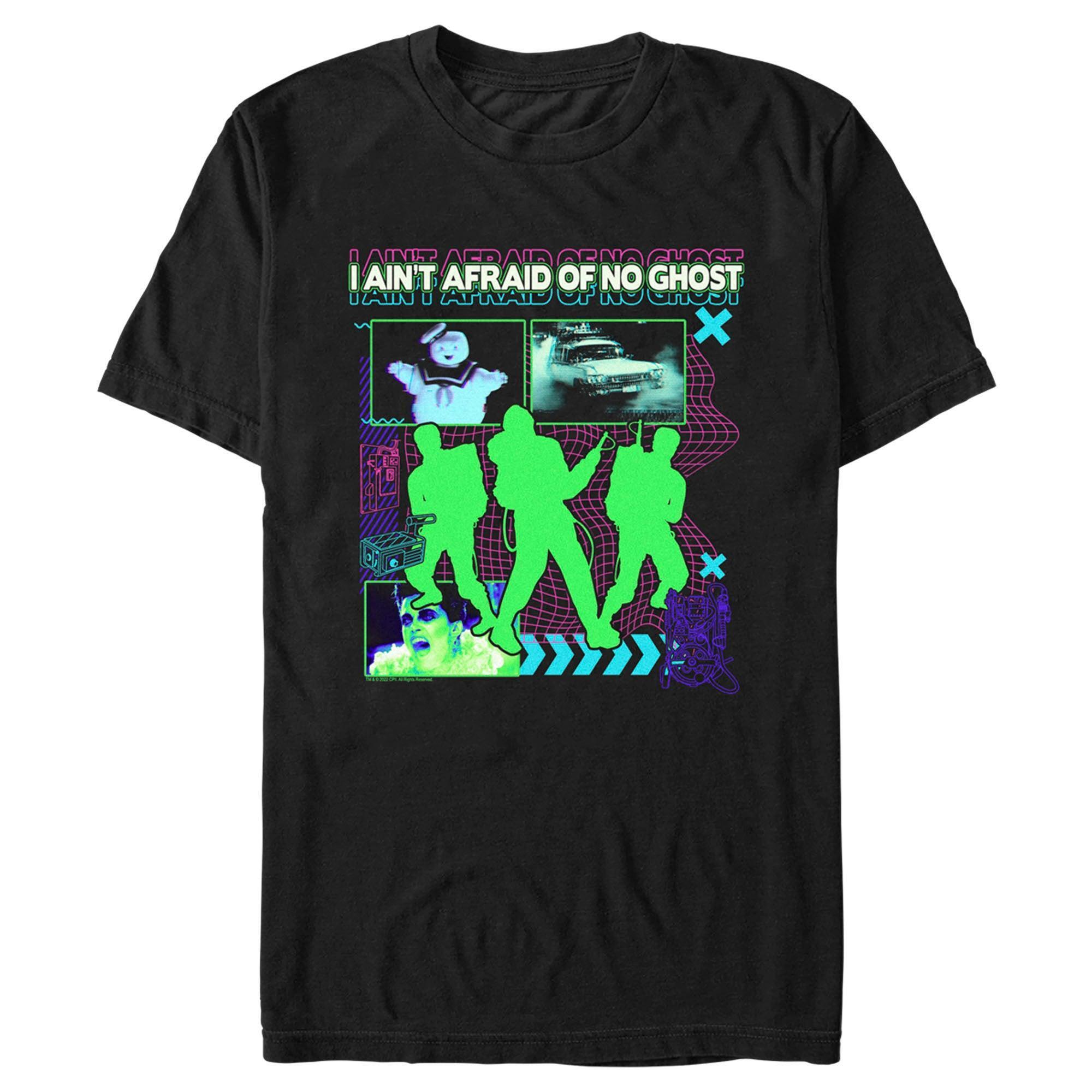 Mens Ghostbusters Neon I Aint Afraid Of No Ghost Tshirt